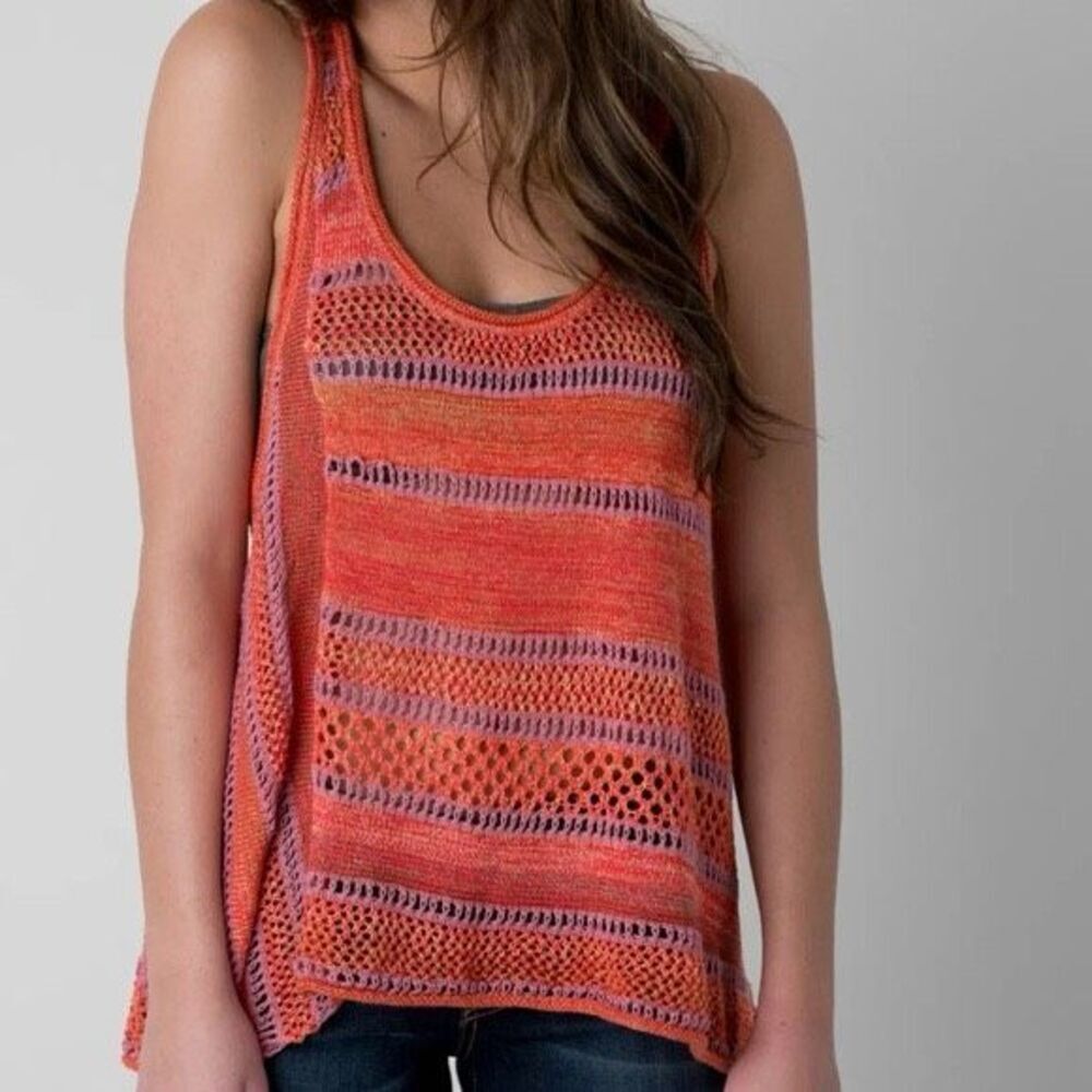 Free People Live Bird Open Weave Knit Boho Tank Top XS